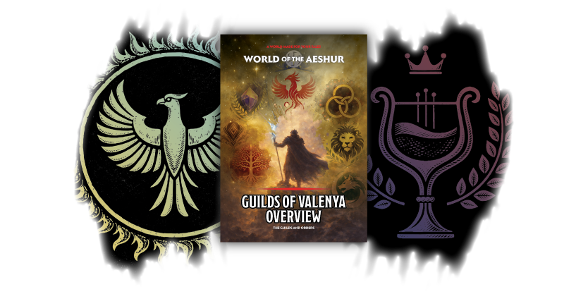 Guild symbols and a book about the Guilds of Valenya